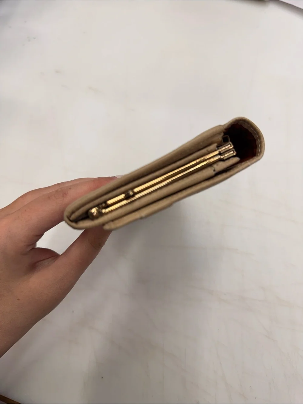 Vintage Pierre Cardin Tan Leather Slim Clutch Long Wallet